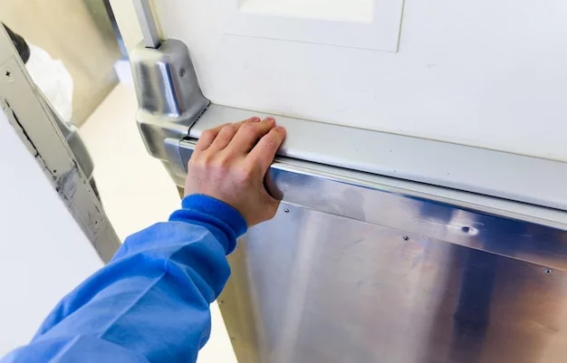 Commercial refrigerator maintenance.